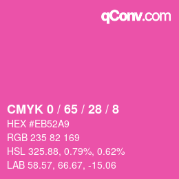 カラーコード: CMYK 0 / 65 / 28 / 8 | qconv.com