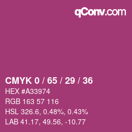 Color code: CMYK 0 / 65 / 29 / 36 | qconv.com