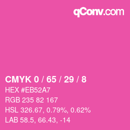 カラーコード: CMYK 0 / 65 / 29 / 8 | qconv.com