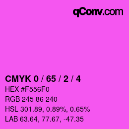 颜色代码: CMYK 0 / 65 / 2 / 4 | qconv.com