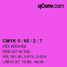 颜色代码: CMYK 0 / 65 / 2 / 7 | qconv.com