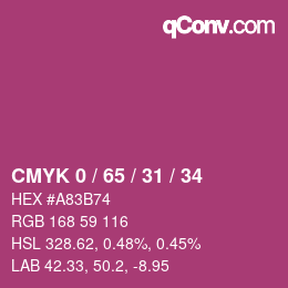 Color code: CMYK 0 / 65 / 31 / 34 | qconv.com