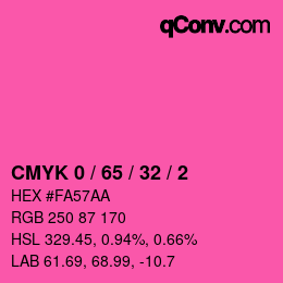 カラーコード: CMYK 0 / 65 / 32 / 2 | qconv.com
