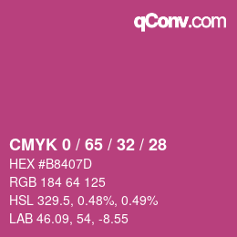 カラーコード: CMYK 0 / 65 / 32 / 28 | qconv.com