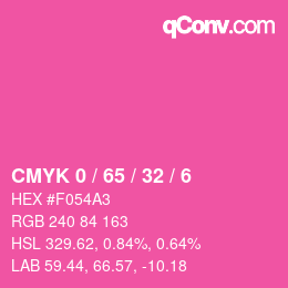カラーコード: CMYK 0 / 65 / 32 / 6 | qconv.com