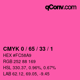 カラーコード: CMYK 0 / 65 / 33 / 1 | qconv.com
