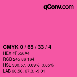カラーコード: CMYK 0 / 65 / 33 / 4 | qconv.com