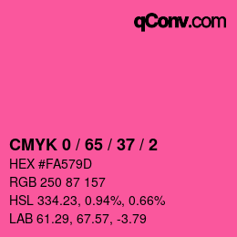 カラーコード: CMYK 0 / 65 / 37 / 2 | qconv.com