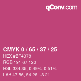 Color code: CMYK 0 / 65 / 37 / 25 | qconv.com