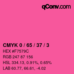 カラーコード: CMYK 0 / 65 / 37 / 3 | qconv.com