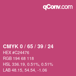 カラーコード: CMYK 0 / 65 / 39 / 24 | qconv.com