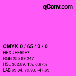 カラーコード: CMYK 0 / 65 / 3 / 0 | qconv.com