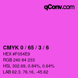 カラーコード: CMYK 0 / 65 / 3 / 6 | qconv.com
