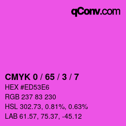 颜色代码: CMYK 0 / 65 / 3 / 7 | qconv.com