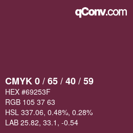 Color code: CMYK 0 / 65 / 40 / 59 | qconv.com