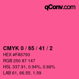 Color code: CMYK 0 / 65 / 41 / 2 | qconv.com