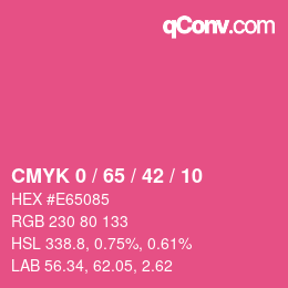 カラーコード: CMYK 0 / 65 / 42 / 10 | qconv.com