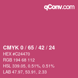 カラーコード: CMYK 0 / 65 / 42 / 24 | qconv.com