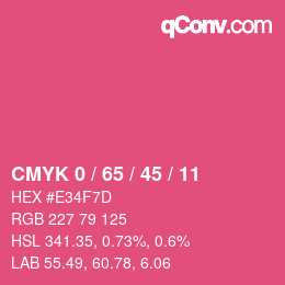 Código de color: CMYK 0 / 65 / 45 / 11 | qconv.com
