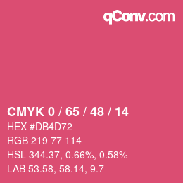 カラーコード: CMYK 0 / 65 / 48 / 14 | qconv.com