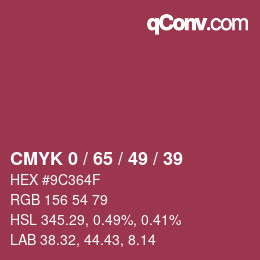 Color code: CMYK 0 / 65 / 49 / 39 | qconv.com
