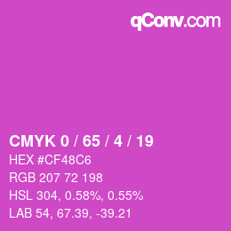 Color code: CMYK 0 / 65 / 4 / 19 | qconv.com