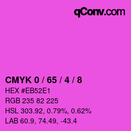 カラーコード: CMYK 0 / 65 / 4 / 8 | qconv.com