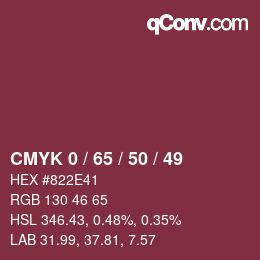 Color code: CMYK 0 / 65 / 50 / 49 | qconv.com
