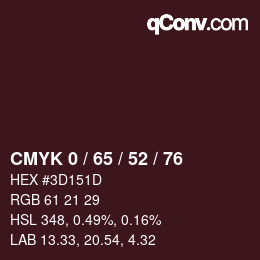 Color code: CMYK 0 / 65 / 52 / 76 | qconv.com