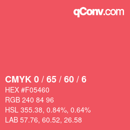 Color code: CMYK 0 / 65 / 60 / 6 | qconv.com