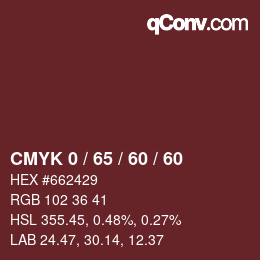 Color code: CMYK 0 / 65 / 60 / 60 | qconv.com
