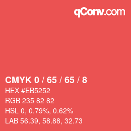 カラーコード: CMYK 0 / 65 / 65 / 8 | qconv.com