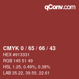 颜色代码: CMYK 0 / 65 / 66 / 43 | qconv.com