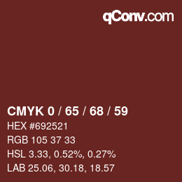 Color code: CMYK 0 / 65 / 68 / 59 | qconv.com