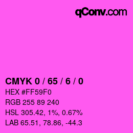 カラーコード: CMYK 0 / 65 / 6 / 0 | qconv.com