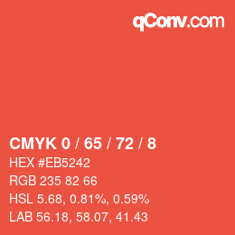 カラーコード: CMYK 0 / 65 / 72 / 8 | qconv.com