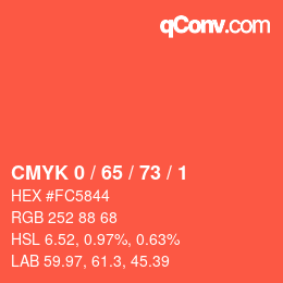Color code: CMYK 0 / 65 / 73 / 1 | qconv.com