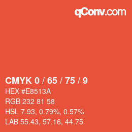 Código de color: CMYK 0 / 65 / 75 / 9 | qconv.com
