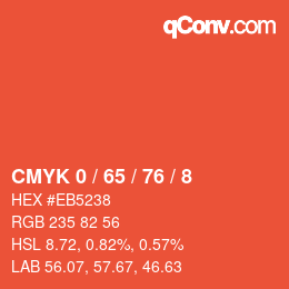 Color code: CMYK 0 / 65 / 76 / 8 | qconv.com