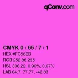 颜色代码: CMYK 0 / 65 / 7 / 1 | qconv.com