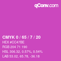 Color code: CMYK 0 / 65 / 7 / 20 | qconv.com