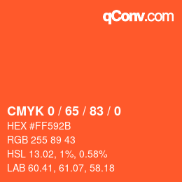 Farbcode: CMYK 0 / 65 / 83 / 0 | qconv.com