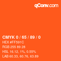 Color code: CMYK 0 / 65 / 89 / 0 | qconv.com