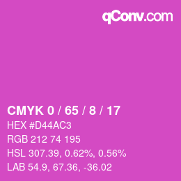 Color code: CMYK 0 / 65 / 8 / 17 | qconv.com