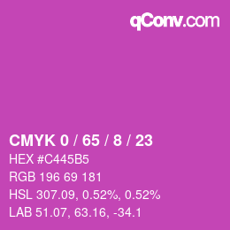 Color code: CMYK 0 / 65 / 8 / 23 | qconv.com