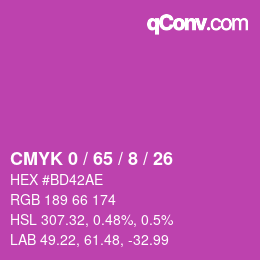 Color code: CMYK 0 / 65 / 8 / 26 | qconv.com
