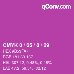 カラーコード: CMYK 0 / 65 / 8 / 29 | qconv.com