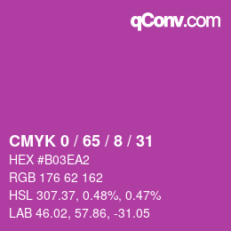 カラーコード: CMYK 0 / 65 / 8 / 31 | qconv.com