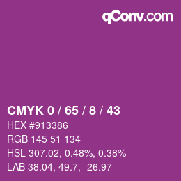 カラーコード: CMYK 0 / 65 / 8 / 43 | qconv.com