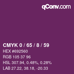 Color code: CMYK 0 / 65 / 8 / 59 | qconv.com